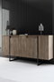 Hanah Home Conjunto Muebles Salón Nogal Negro - Consola 160cm, Soporte TV 180cm, Mesa Centro 90cm